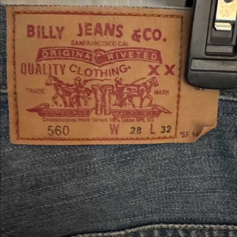 RARE VTG Red Tag BILLY JEANS NWOT Straight Leg Jeans - Indigo 28 x 32 style 560 - Picture 2 of 7